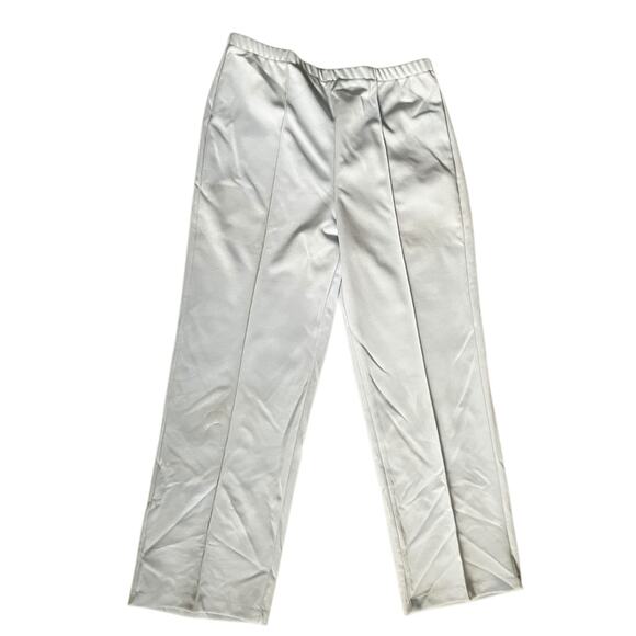 Vintage Light Blue Polyester Straight Leg Pants 29W Retro Minimalist Style - Picture 1 of 7